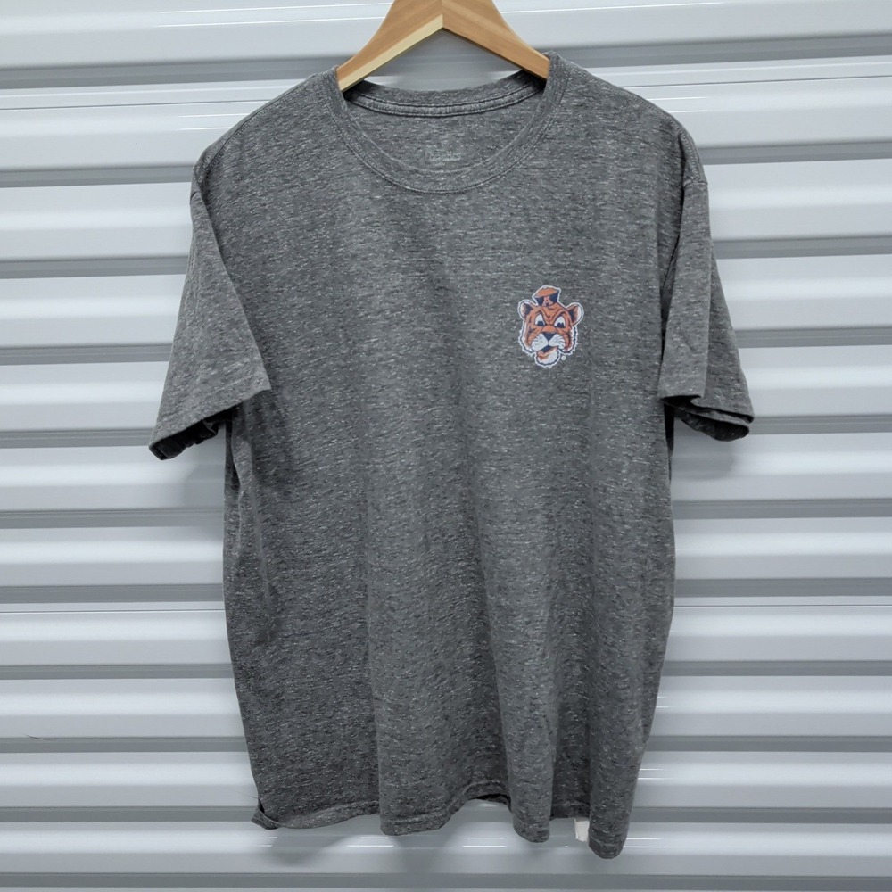 Auburn Tigers T-Shirt XL Mens Gray Short Sleeve Tri-blend Mascot Graphic Tee